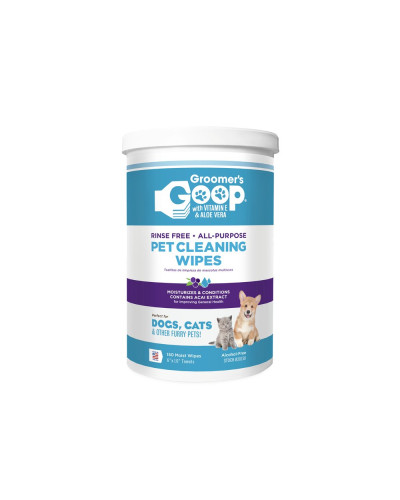 GROOMER'S GOOP SALVIETTE SHAMPOO SENZA RISCIACQUO DISTRIBUTORE 150 PZ.